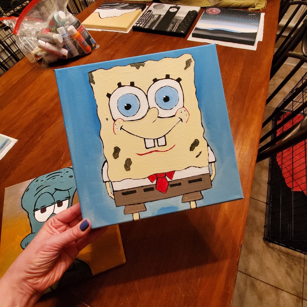 Spongebob SquarePants hand painted set of 3